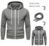 Mens Plain Fleece Zip Up Hoodie With Free Same Cord