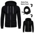 Mens Plain Fleece Zip Up Hoodie With Free Same Cord
