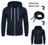 Mens Plain Fleece Zip Up Hoodie With Free Same Cord