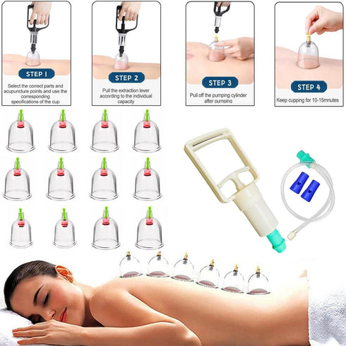 12 Pieces Cupping Therapy Set With Pipe