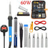 15-in-1 Soldering Iron Kit 60W – Adjustable Temperature, Ceramic Heater, Solder Sucker, 6 Tips & Accessories
