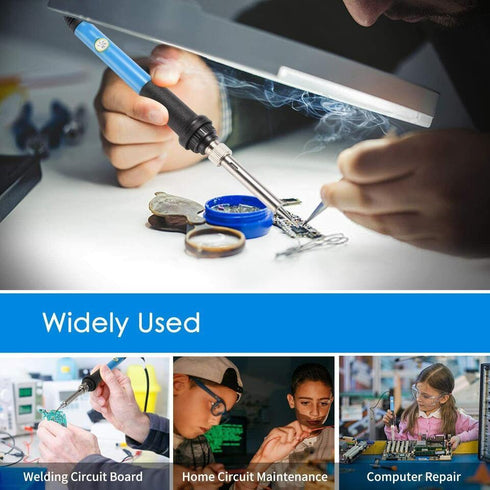 15-in-1 Soldering Iron Kit 60W – Adjustable Temperature, Ceramic Heater, Solder Sucker, 6 Tips & Accessories