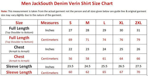 Men's Denim Shirt – 100% Cotton Long Sleeve Casual Shirt