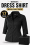 Women’s black dress shirt 17 pack bulk office uniform shirts