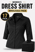 Women’s black dress shirt 17 pack bulk office uniform shirts