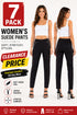 7 Pack Women’s High Waist Slim Fit Trousers with Zipper Pockets - From £2.99 Per Unit