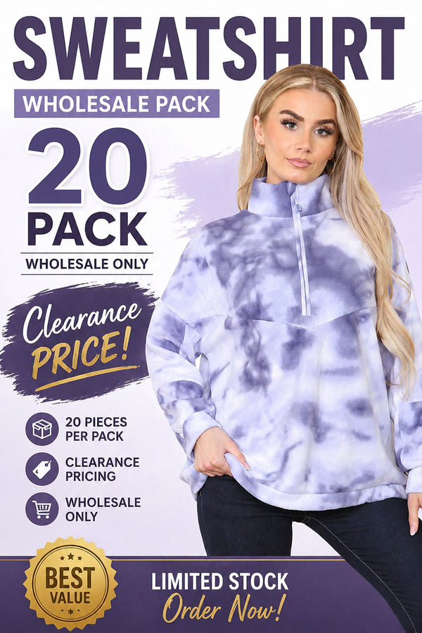 Women’s tie dye sweatshirts wholesale 20 pack bulk hoodies clearance