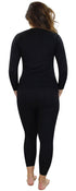 Women Long Sleeve Black Thermal Set