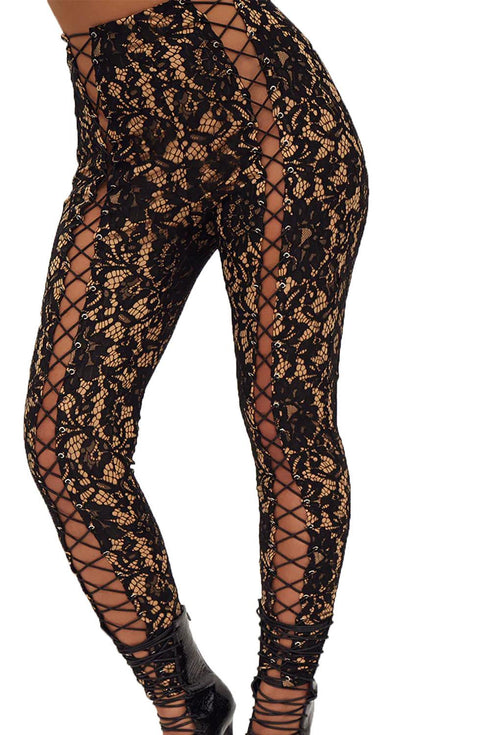 Lace Eyelet Detail Skinny Trousers - 20/40 Pack