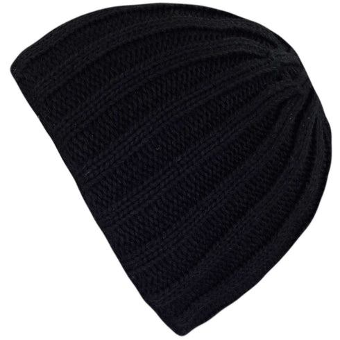 Black Warm Fleece Lined Thermal Beanie