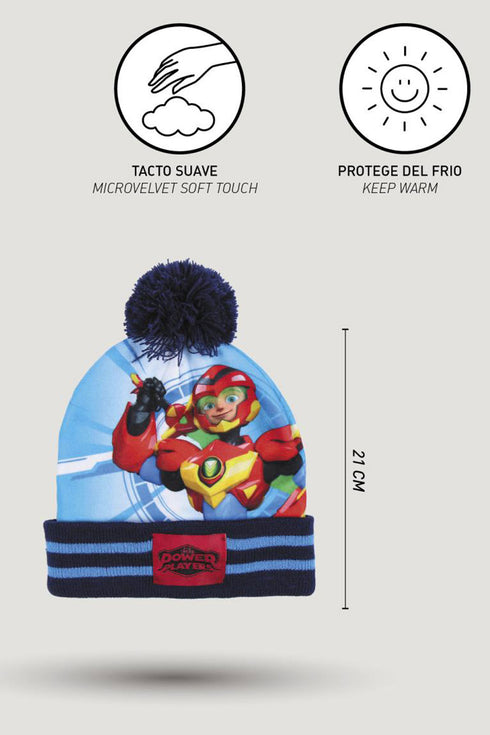Power Players Kids Beanie Hat Gloves