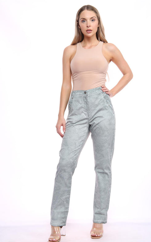 Women’s Straight Leg High Waist Pants – Casual & Office Wear