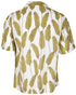 Men’s White Short Sleeve Hawaiian Shirt – Yellow Banana Leaf Print