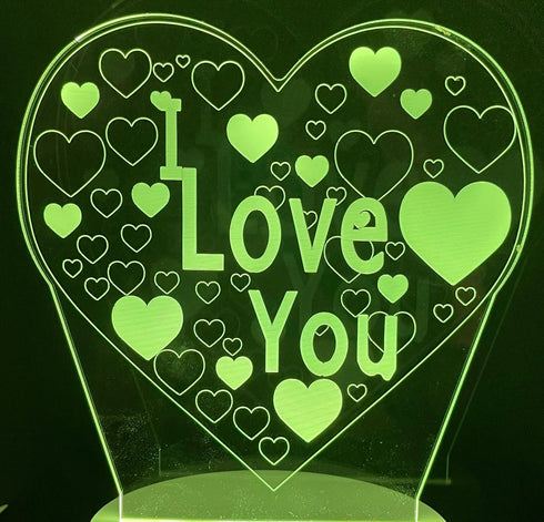 3D Illusion Night Lamp I Love You