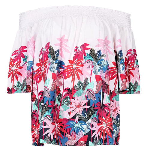 Womens Off Shoulder Floral Top
