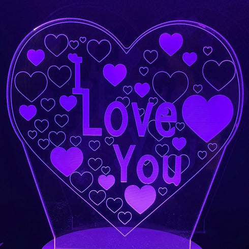 3D Illusion Night Lamp I Love You