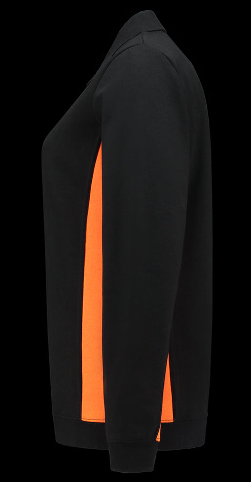 Women's Bi-Color Polo Collar Sweatshirt