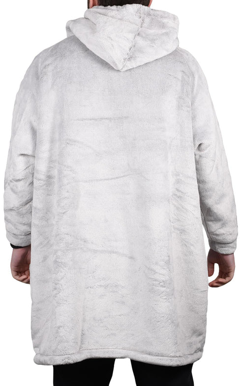 Blanket Hoodie Sherpa Fleece Light Weight Grey