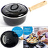 Enameled Steel Saucepan with Wooden Handle – 1.5L