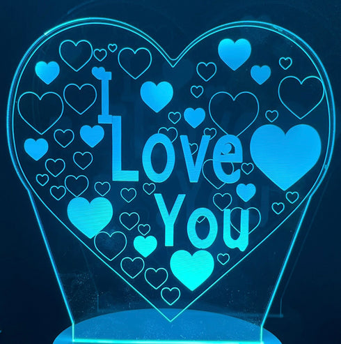 3D Illusion Night Lamp I Love You