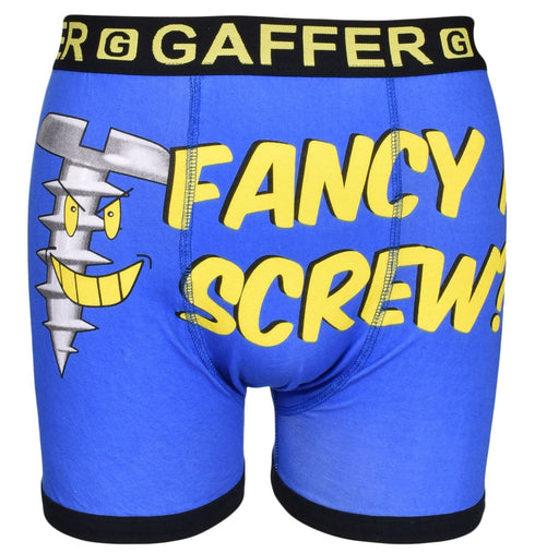 Gaffer Novelty Men’s Boxer Shorts – Fancy A Screw Funny Print
