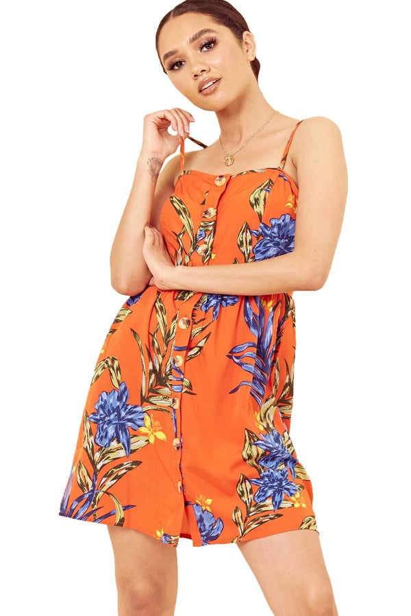 Women Cami Dress Flower Print