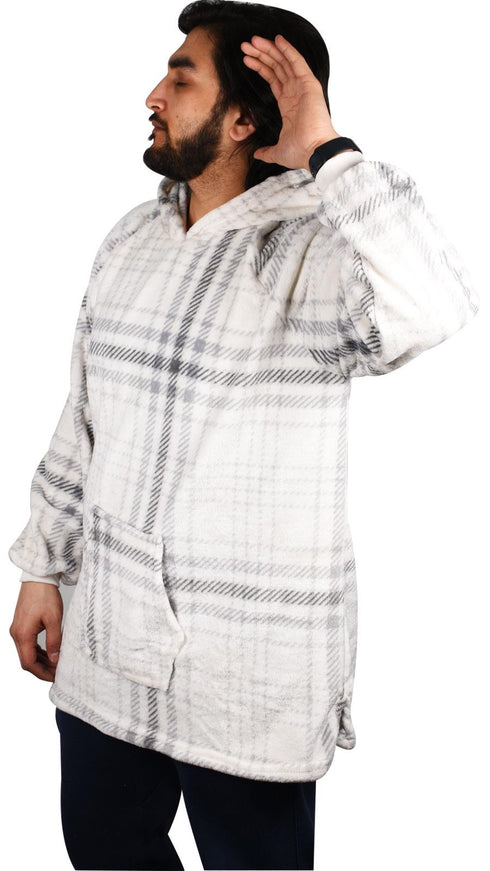 Blanket Oversized Hoodie White Black - Thin