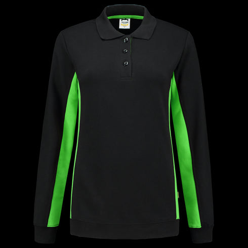 Women's Bi-Color Polo Collar Sweatshirt