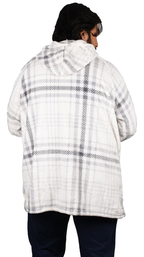 Blanket Oversized Hoodie White Black - Thin