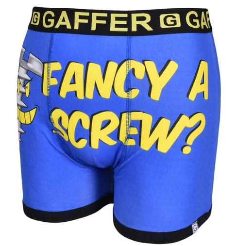 Gaffer Novelty Men’s Boxer Shorts – Fancy A Screw Funny Print