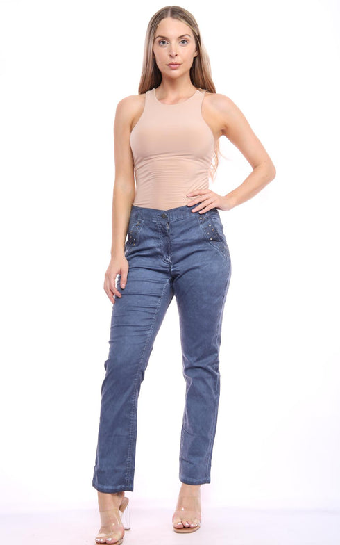 Women’s Straight Leg High Waist Pants – Casual & Office Wear