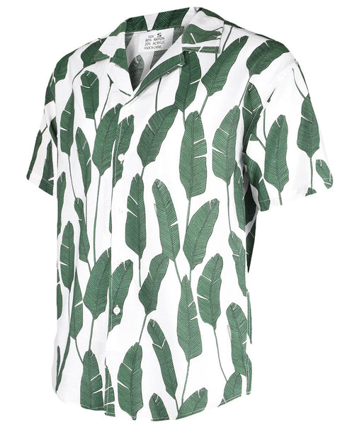 Mens Green Leaf Hawaiian Shirts