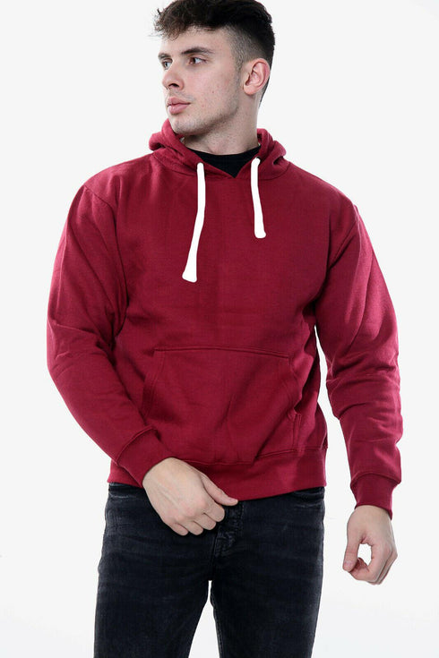 Mens Plain White Cords Hoodie