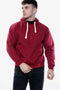 Men’s Plain Fleece Pullover Hoodie with White Drawcords