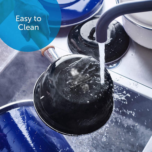 Enameled Steel Saucepan with Wooden Handle – 1.5L