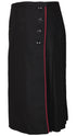 Kids Girls Black Uniform Skirt with Button Detail - 24W X 18L