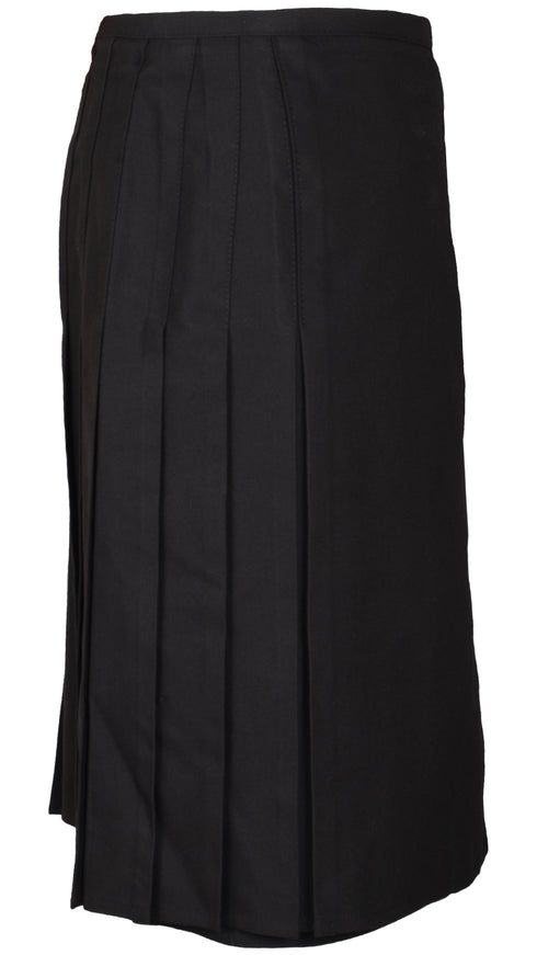 Kids Girls Black Uniform Skirt with Button Detail - 24W X 18L