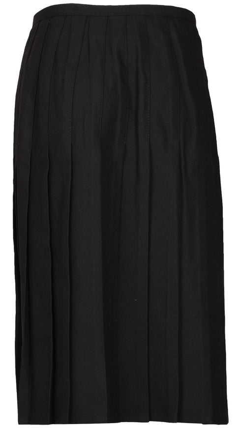 Kids Girls Black Uniform Skirt with Button Detail - 24W X 18L