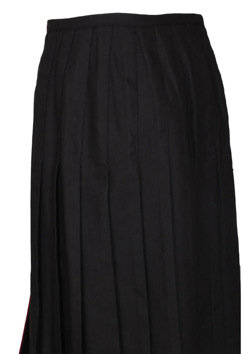 Kids Girls Black Uniform Skirt with Button Detail - 24W X 18L