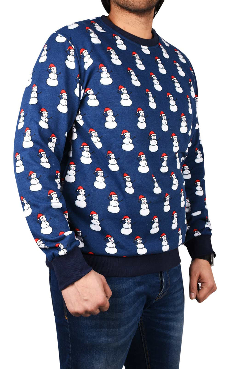 Men's Sweatshirt Pullover Gray Standing Collar Snowman Graphic Prints Print Casual Daily Sports
