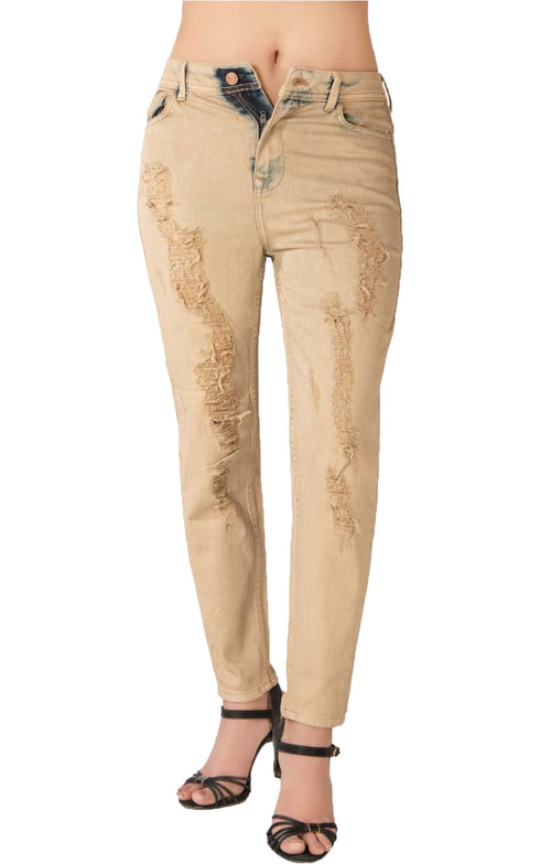 Ladies Ripped Stretch Jeans