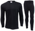 Mens Black Long Johns Thermal Full Sleeve Set
