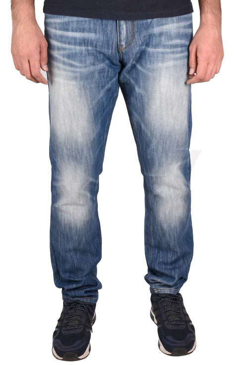 Men’s Slim Fit Faded Blue Denim Jeans – Stylish Casual Wear for Everyday Comfort