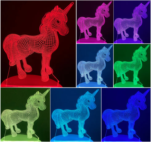 3D Illusion Night Lamp Unicorn