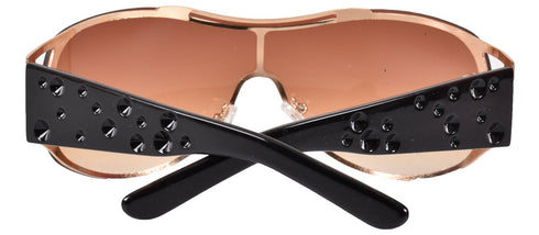 Stylish Oversized Shield Sunglasses – Brown Tinted UV Protection Shades