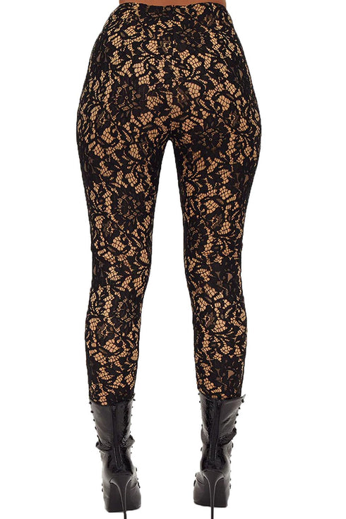 Lace Eyelet Detail Skinny Trousers - 20/40 Pack