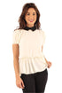Ladies Collared Peplum Top