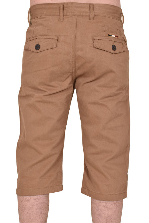 Men’s Knee-Length Shorts with Star Patch – Casual Cotton Summer Wear