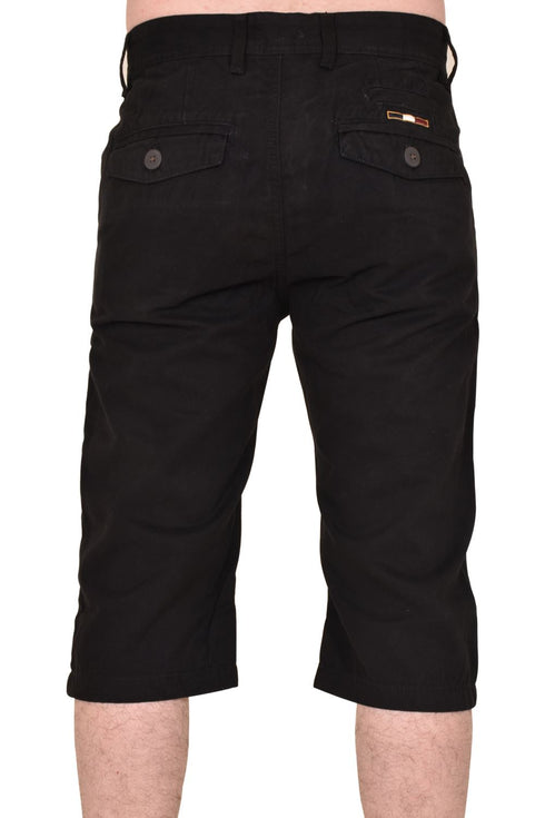 Men’s Knee-Length Shorts with Star Patch – Casual Cotton Summer Wear