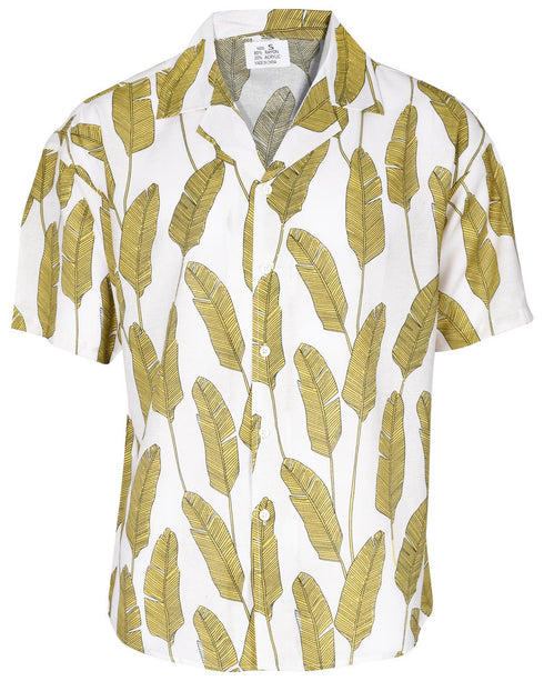 2 Pack Mens Yellow Hawaiian Shirts - S